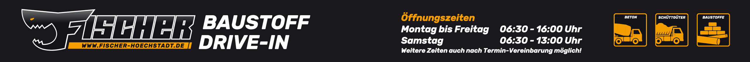 FISCHER BAUSTOFF DRIVE-IN - Hotline: 09193-5074822 - Große Bauerngasse 86 - 91315 Höchstadt a.d. Aisch